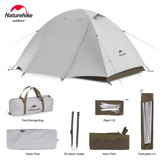 Naturehike Camping Tent 2-3 People Waterproof UPF50+ Camping Tent Outdoor Ultralight Portable Hiking Trekking Sun Shelter