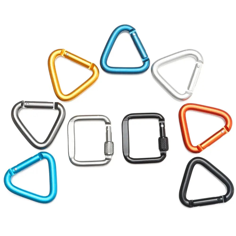 1pc Triangle/Square Carabiner Outdoor Camping Hiking Keychain Snap Clip Hook Kettle Buckle Carabiner Accessories Aluminium