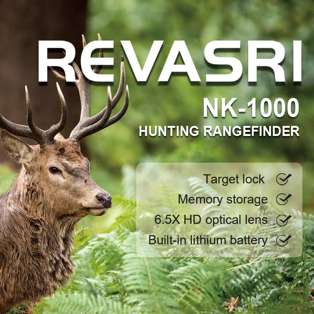 REVASRI 600 1000M Hunting Laser Rangefinder with Angle Speed Height Distance Measurement and Continuous Scan for Hunting