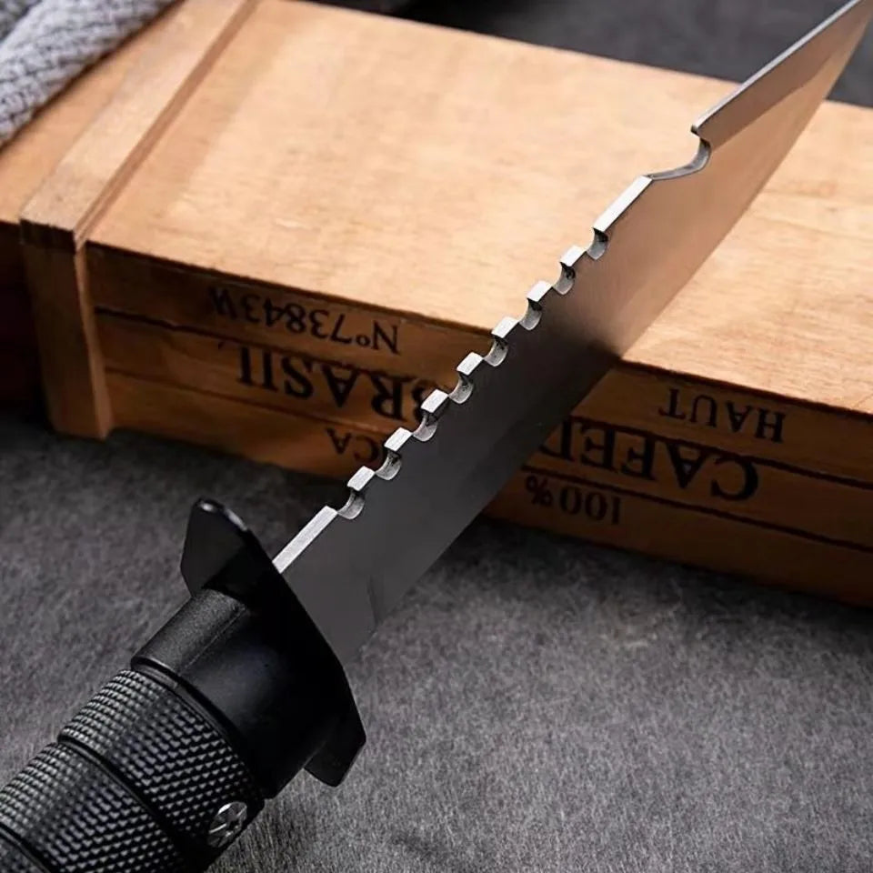 7CR17MOV Steel Sanding Light Tactical Straight Knife Jungle Camping Self-defense Straight Knife ABS Handle Hunting Knife