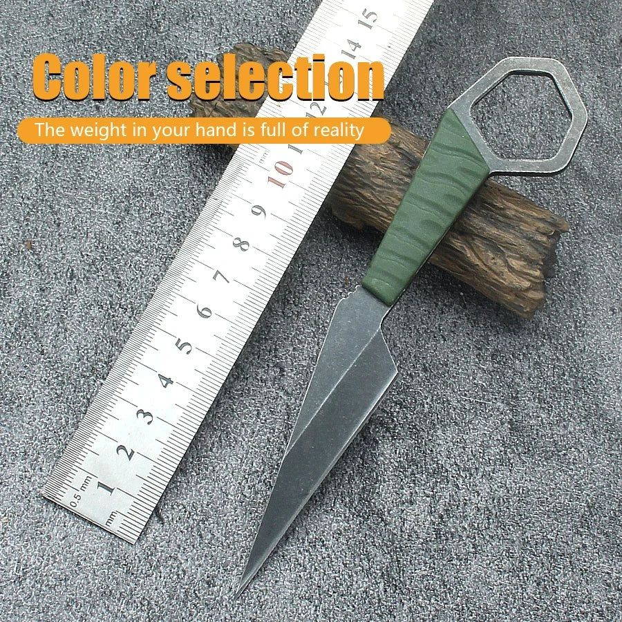 New EDC Pocket Knife Necklace Knife Multifunctional Tactical Knife K Sheath Portable Camping Mini Straight Outdoor