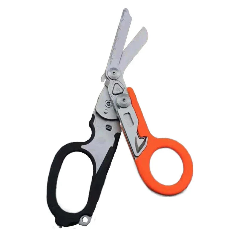 6 In1 Foldable Medical Emergency Response Scissor Shear First Aid Kit Scissors Tactical Plier Outdoor Survival EDC Tool Gear