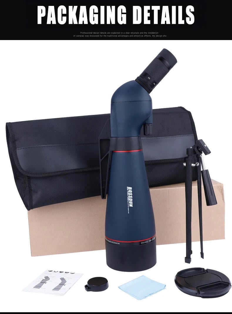 25-75x100 HD Professional Spotting Scope Monocular Telescope Carrying Bag  Night Vision Bird Watching Hunting Target Shooting