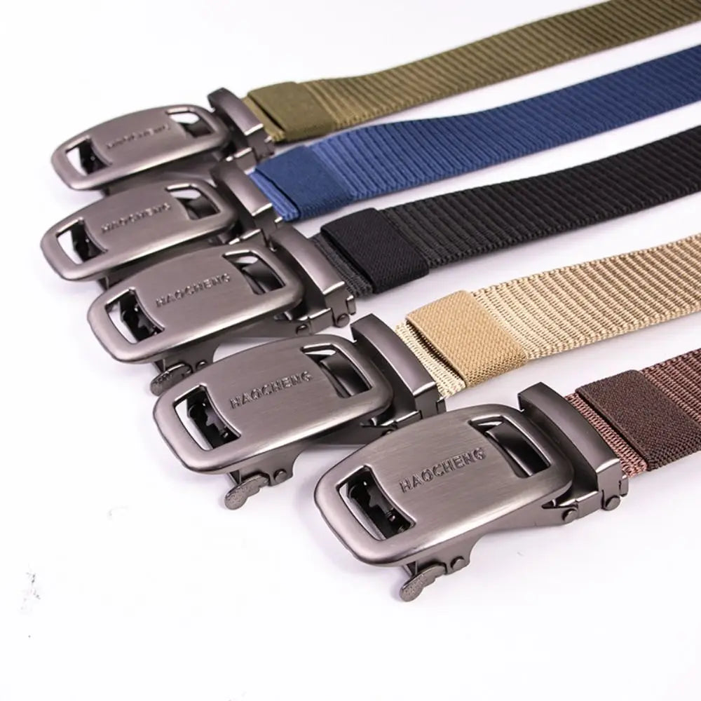 1PC Fashion Man Belt Outdoor Tactical Nylon Buckle Canvas Braided Belt Business Casual Quick Dry Belts