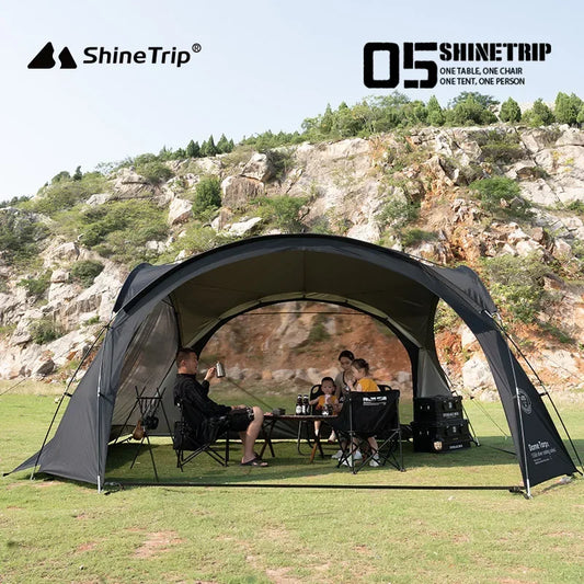 ShineTrip Outdoor Round Dome Canopy Tent Multiplayer Waterproof Sunproof Camping Oversized Enclosure Fabric  Mesh Dome Set