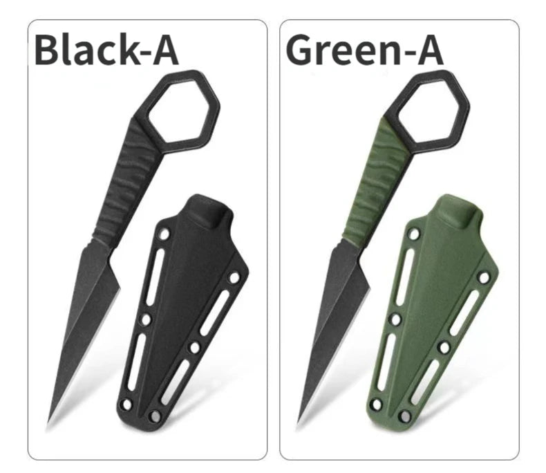 New 5CR15MOV stainless steel mini necklace straight knife, outdoor camping self-defense knife, EDC portable tool knife