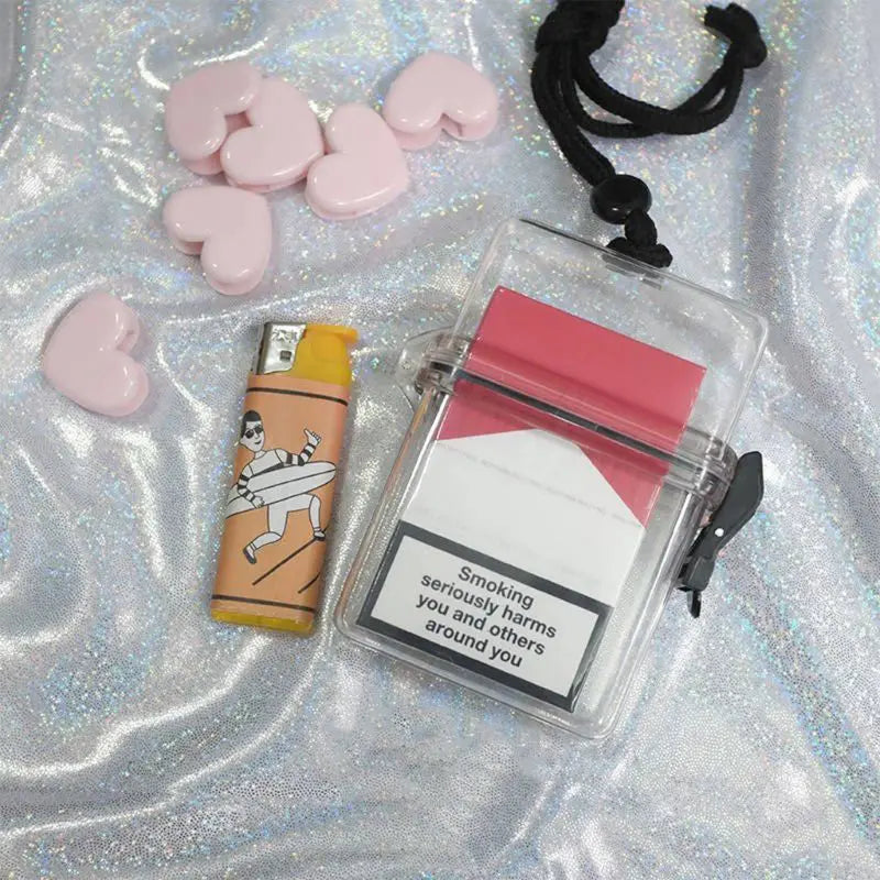 Cigarette for Case Box Chain Neck-hung Plastic Transparent for Camping, Rafting Drop Shipping