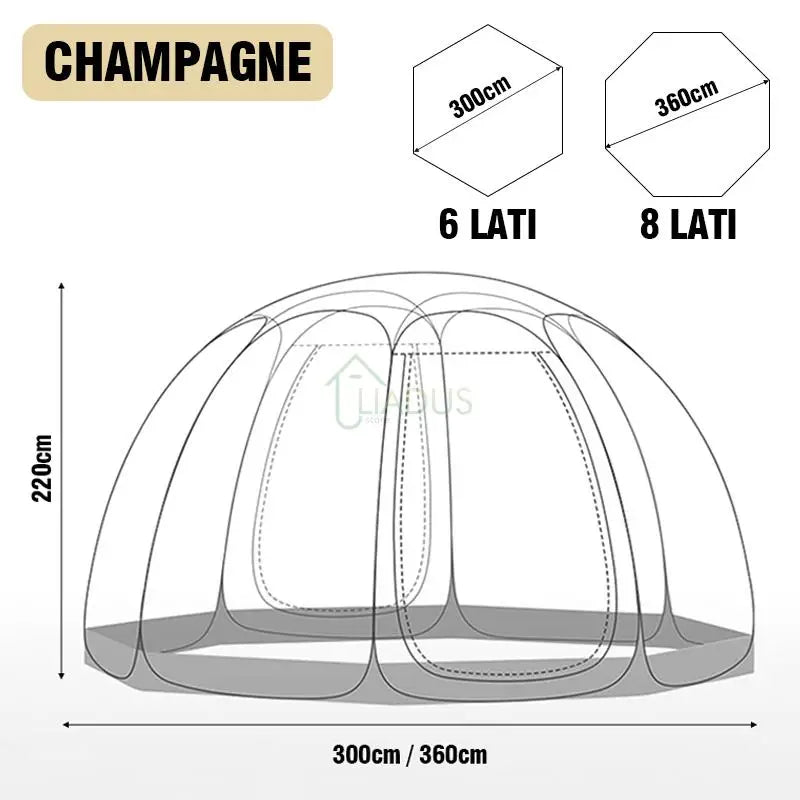 Camping Tent Star Transparent Folding 4-8 Person Portable Spherical Tent Outdoor Thickening Rain/Windproof Quick Opening Tent