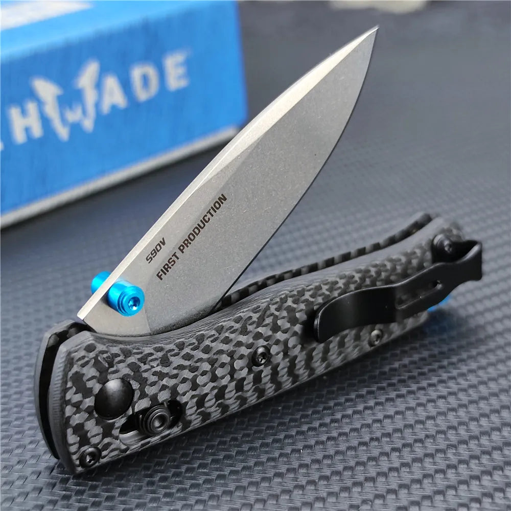 BM 533 533-3 535 Bugout Folding Knife Outdoor Carbon Fiber Handle Tactical Pocket Survival Hunting Rescue Knife EDC Tool Gift