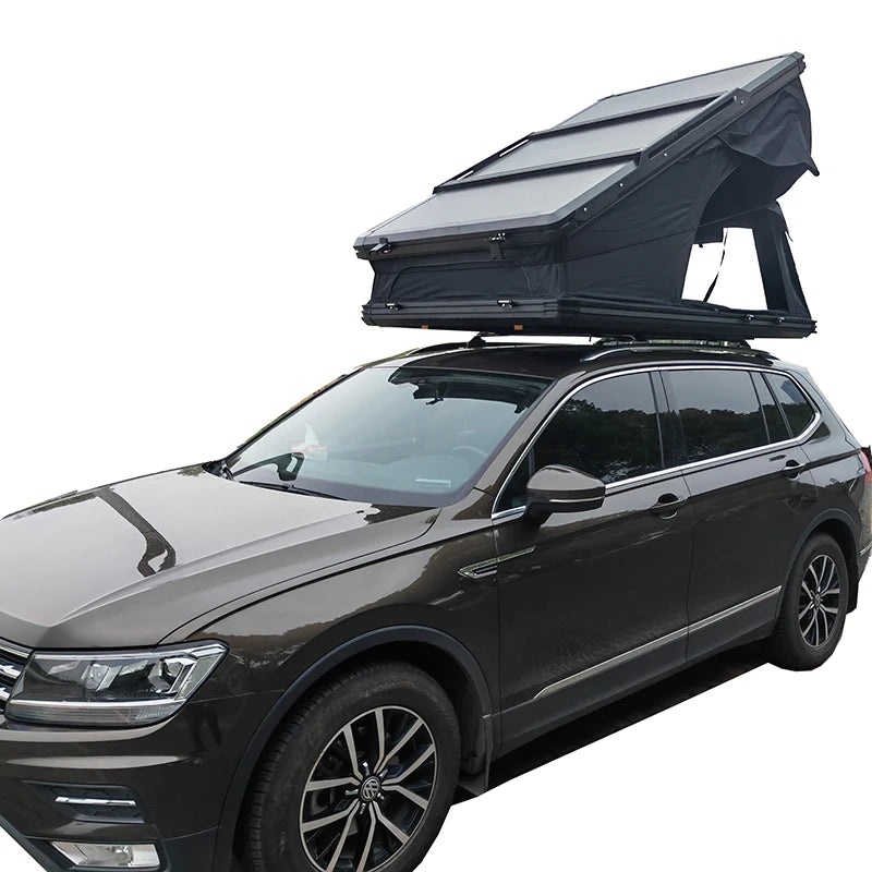 Car Roof Folding Tent Hard Shell Hydraulic Automatic Opening Camping Tent Aluminum Alloy Triangular Outdoor Car Tent