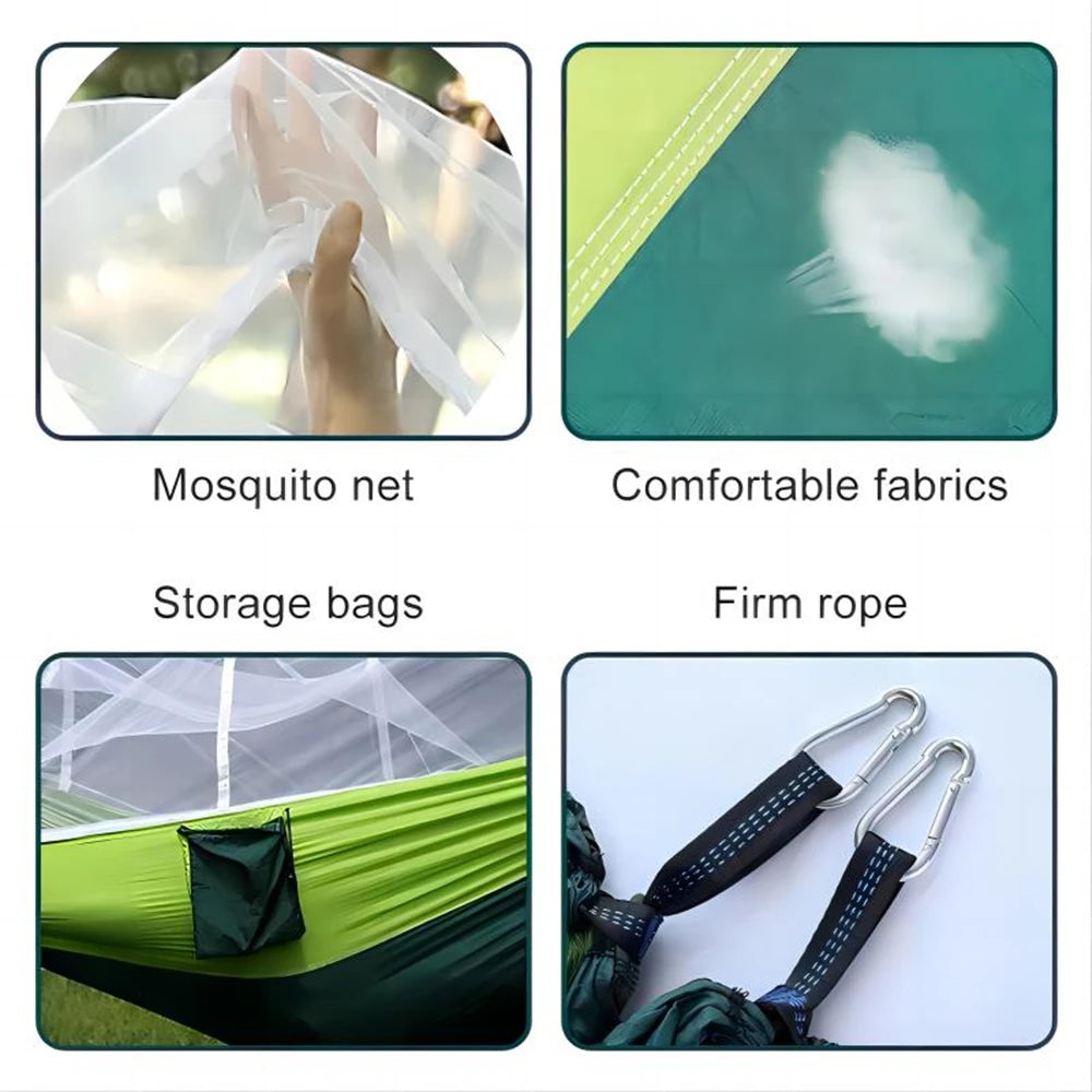 Portable Outdoor Camping Leisure Double Mosquito Net Hammocks  Garden Travel Tourist Nature Hike Sleeping Hanging Hammock Swing