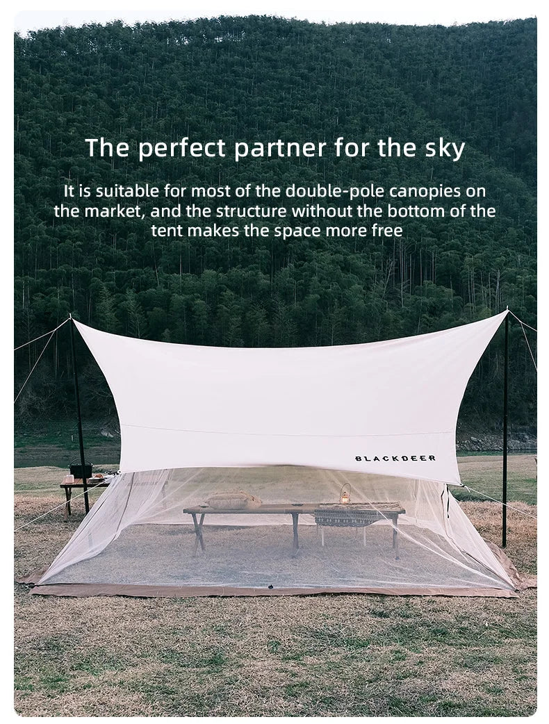 BLACKDEER Summer Canopy Anti-mosquito Mesh Tent 5-8 People Field Camping Picnic Ventilation Tent