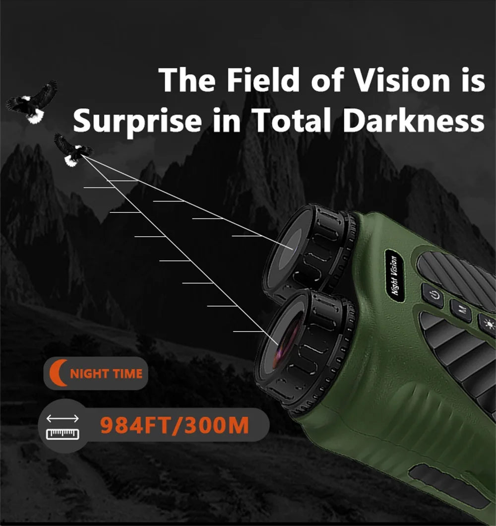 DT39 2.5K UHD 40M Pixels Binoculars Telescope 10X Optical 8X Zoom Digital 300M Infrared Night Vision for Hunting Camping