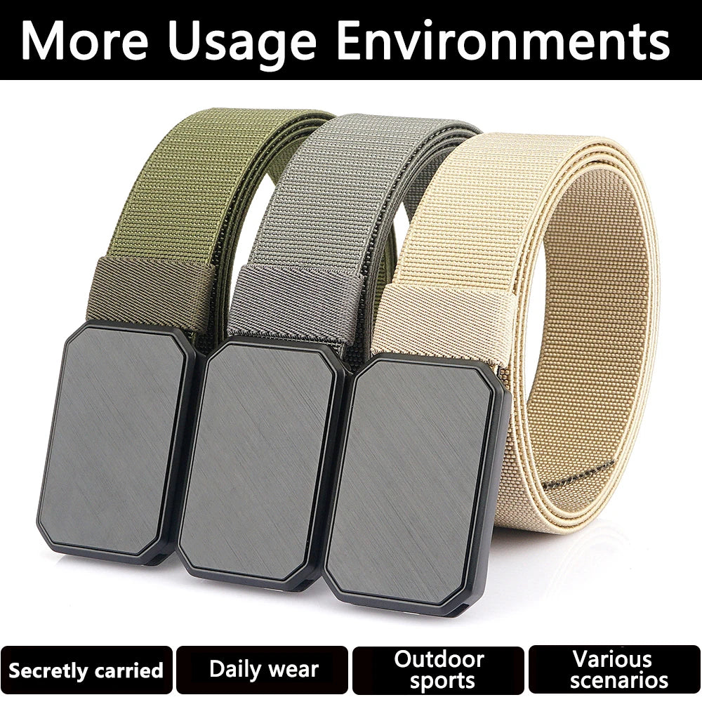 TUSHI Men Aluminium Outdoor Hunting Magnetic Tactical Belt Multi Function Combat Survival Quality Marine Corps Canvas Nylon Belt