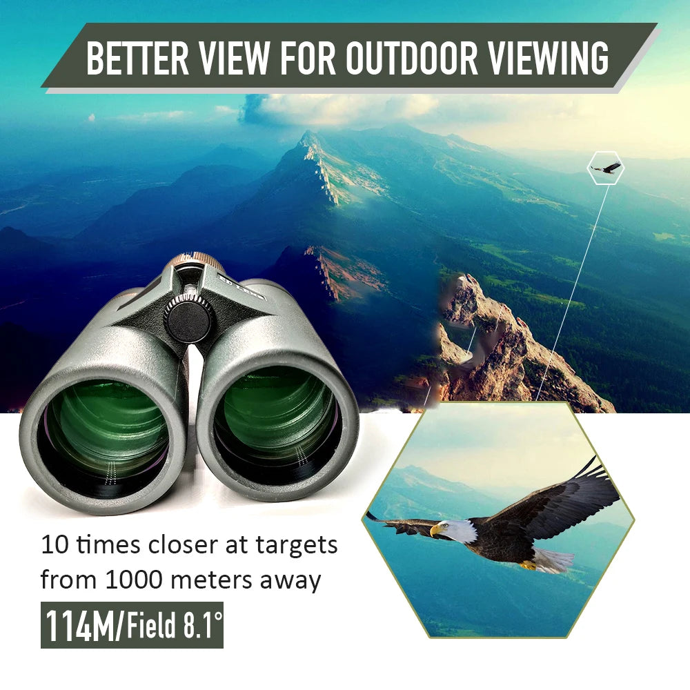 Outdoor Waterproof Optical FMC ED High Powered Roof Powerful 12X50 Telescope Binoculars for Concert Camping Bird Watching