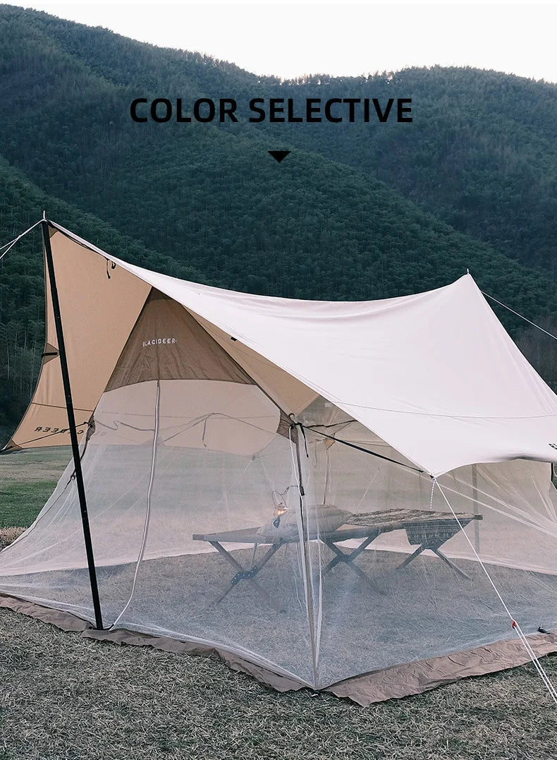 BLACKDEER Summer Canopy Anti-mosquito Mesh Tent 5-8 People Field Camping Picnic Ventilation Tent