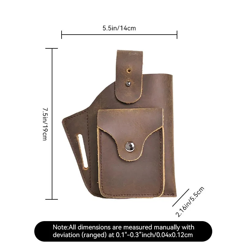 1pcTop Layer Cowhide Men's Casual Waist Bag, Daily Commuting Gift, Change Mobile Phone Bag, Multi-Functional Men's Bag