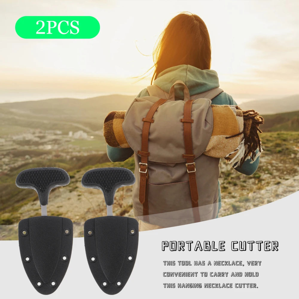 2Pcs Multifunctional Necklace Cutters Outdoor Camping Cutters Portable Cutters Hanging Necklace Knife Portable Camping Knife