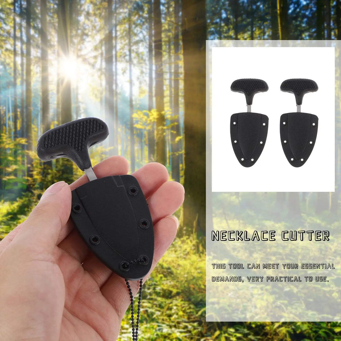 2Pcs Multifunctional Necklace Cutters Outdoor Camping Cutters Portable Cutters Hanging Necklace Knife Portable Camping Knife