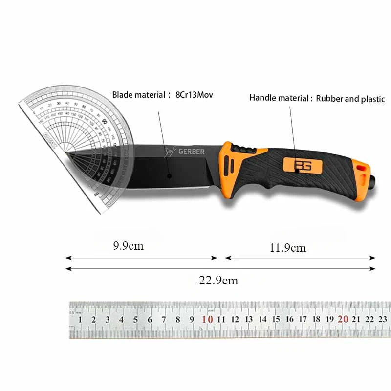 High quality military fixed blade Outdoor Hunting Camping Combat Knife Survival Knife Bear Grills Ultimate 7Cr13 blade