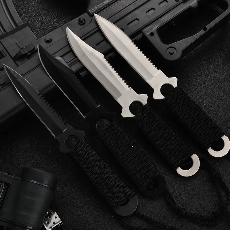 Outdoor Carry Small Straight Knife Camping Tactical Diving Hunting Knife High Hardness Survival Wilderness Survival Knife