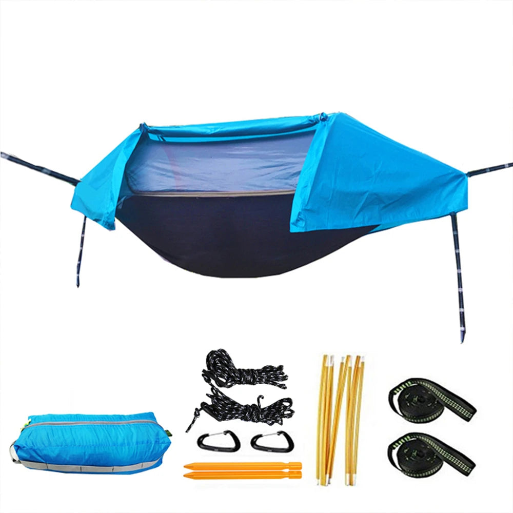 Portable Camping Mosquito Net Hammock Outdoor Garden Travel Sleeping Hanging Hammocks Swing With Waterproof Tent Awnings