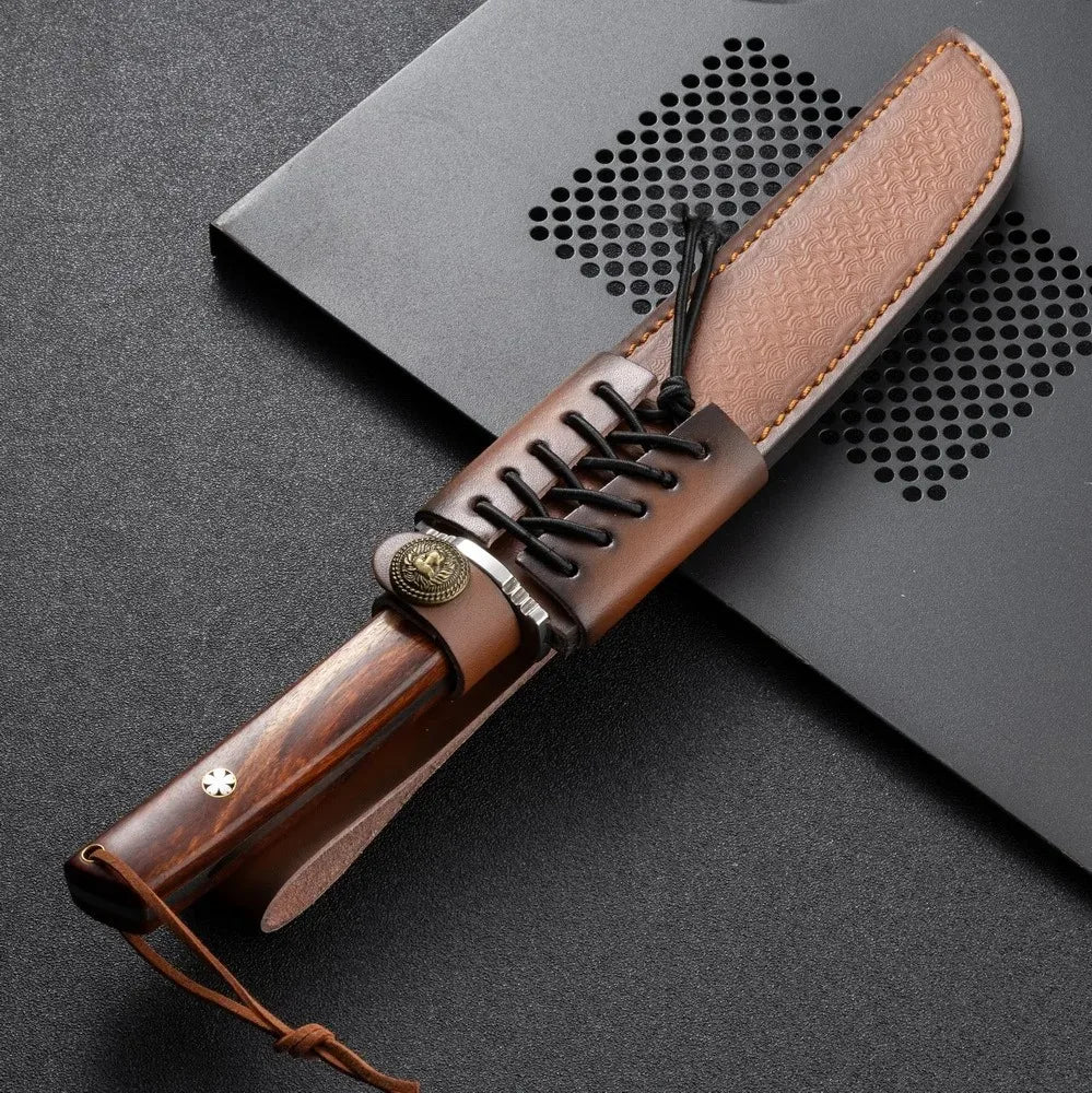 Outdoor camping knife, wood-chopping camping knife, adventure hiking knife, survival knife, high-hardness cleaver, hunting knife