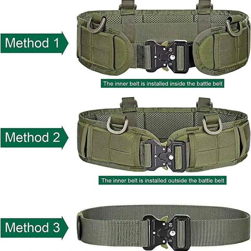 Men's Belt Outdoor Hunting Tactical Belt Multi-Function Buckle Nylon Belt High Quality Outdoors Sport Canvas Belt Neutral Girdle