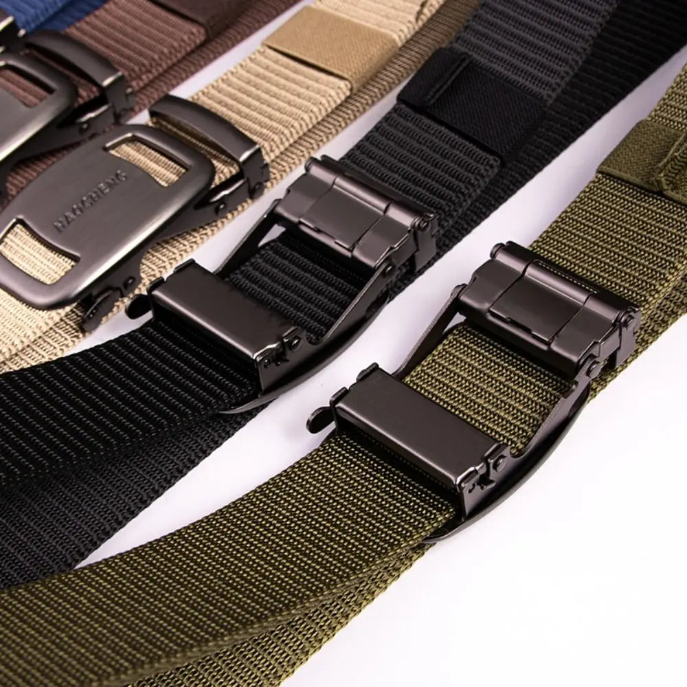 1PC Fashion Man Belt Outdoor Tactical Nylon Buckle Canvas Braided Belt Business Casual Quick Dry Belts