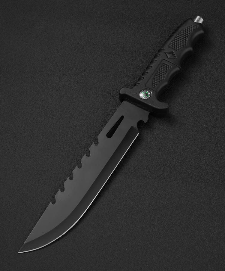 Outdoor sharp straight knife, black large knife, knife, mountaineering knife, multi-function survival knife, self-defense knife