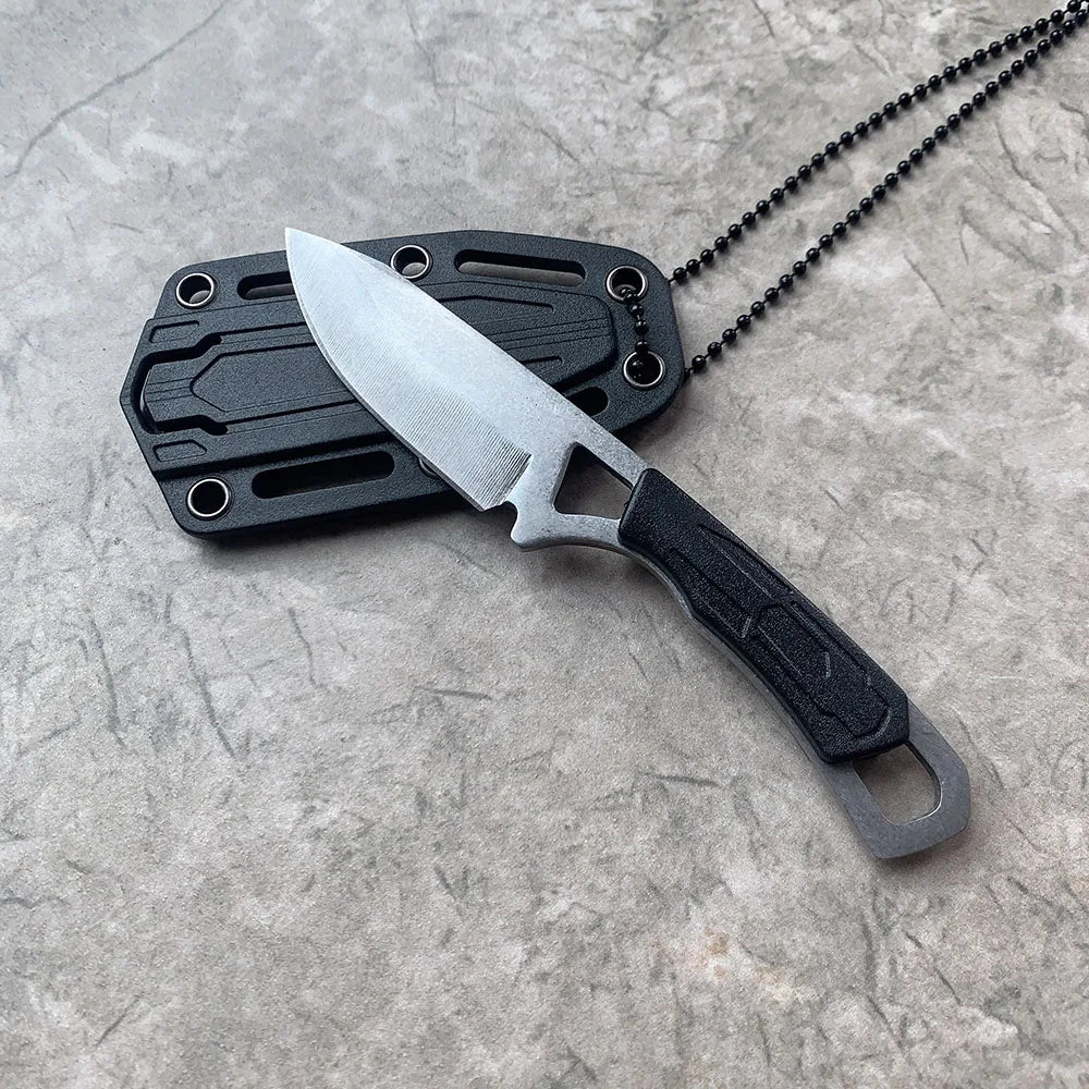 5CR13MOV Steel Kydex Sheath Knife  ABS Handle Outdoor Camping Portable Pocket Necklace Fixed Blade Neck Knives EDC Hand Tools