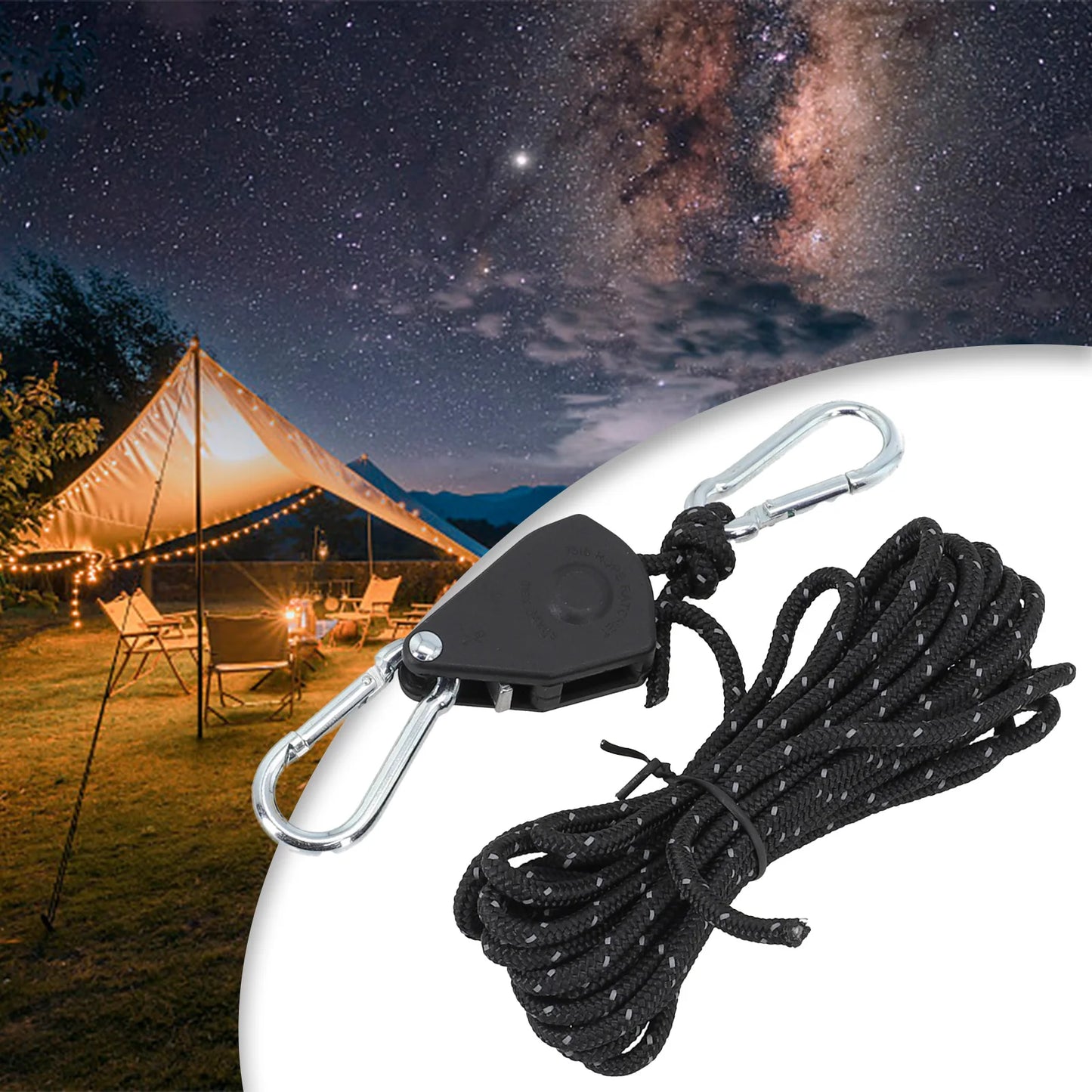 Secure and Fast Locking Tent Rope Hanger, Adjustable Lanyard Pulley Hook, Perfect for Outdoor Adventures and Sleeping Bags