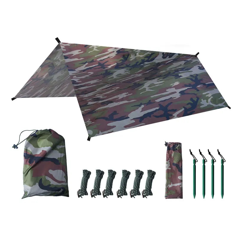 3x3m Awning Waterproof Tarp US Woodland Camo Camping Tent Shade Tourist Beach Sun Shelter Ultralight Garden Canopy Sunshade