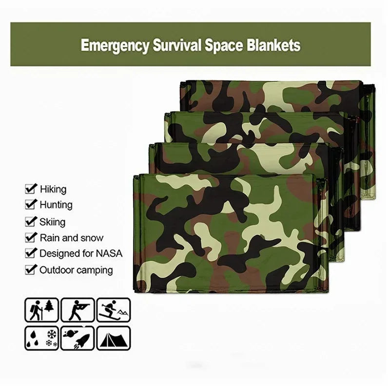 1pcs Camouflage Outdoor Camping Survival Sun Tent Shelter Tarp Portable Lightweight Rainproof Mat RainTent Tarp Shelter