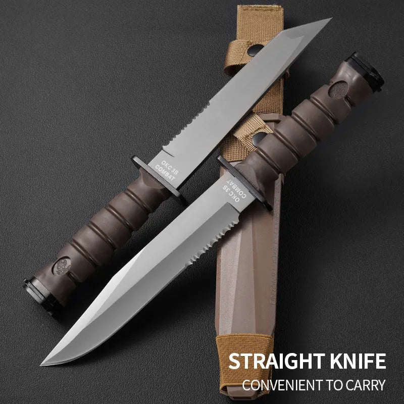 1pc，Outdoor camping knife, high-hardness mountaineering knife, jungle exploration knife, survival knife, hunting knife