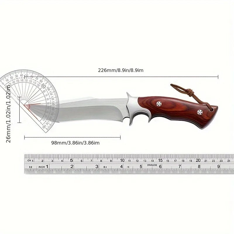 8.9-inch EDC multi-purpose survival knife with scabbard military tactical knife hunting knife sharp cutting knife