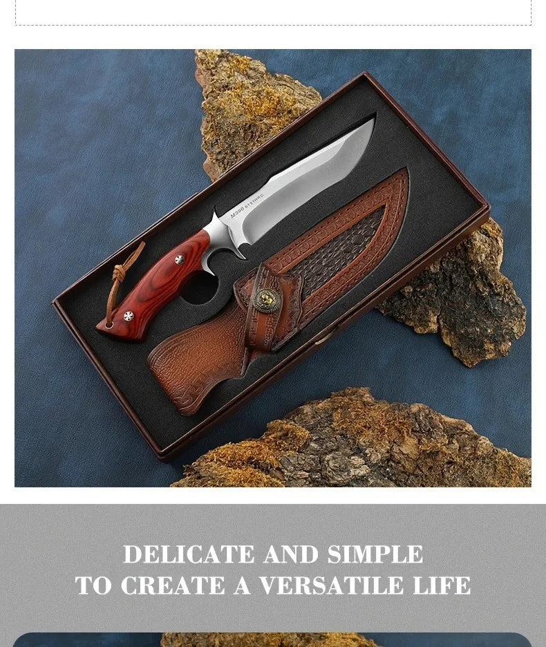 8.9-inch EDC multi-purpose survival knife with scabbard military tactical knife hunting knife sharp cutting knife