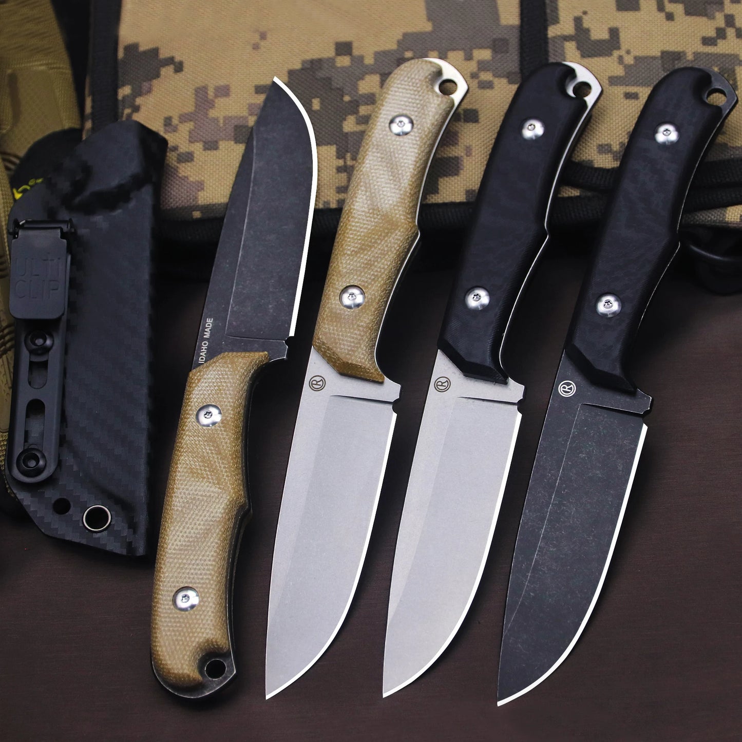 RSA C.R(Backpackers) 12C27 Steel Full Tang Hunting Knife, carbon fiber/linen handle survival Knife, EDC Jungle Knife