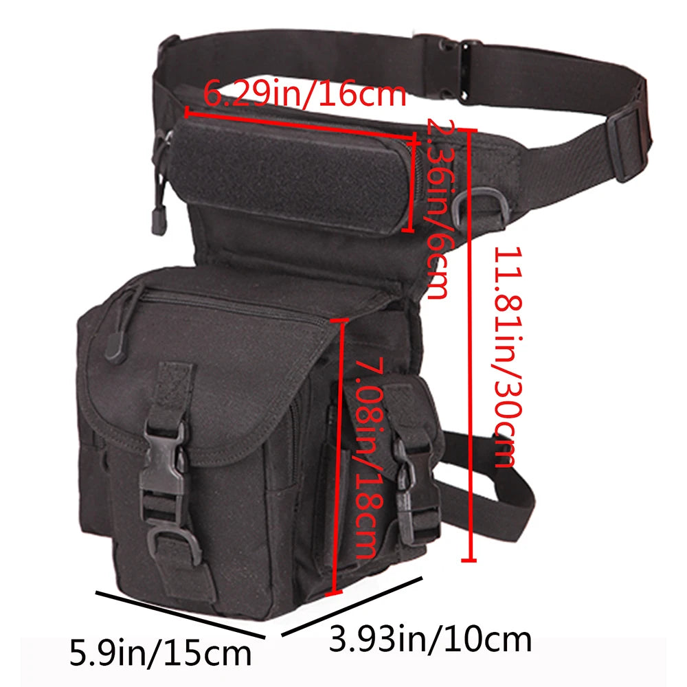 Men Waist Fanny Pack Leg Bag Military Tactical Motorcycle Rider Camera Sports Travel Nylon Male Bum Hip  Belt Thigh Fanny Bags