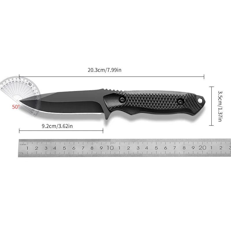 1pc stainless steel sheath pocket knife, high hardness knife, portable sheath peel knife outdoor barbecue knife