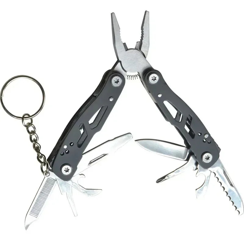 MiniPortableOutdoor Camping Pliers Multitool Keychain Multi-functional Pliers Small ToolStainless Steel FoldingPliersPocketKnife