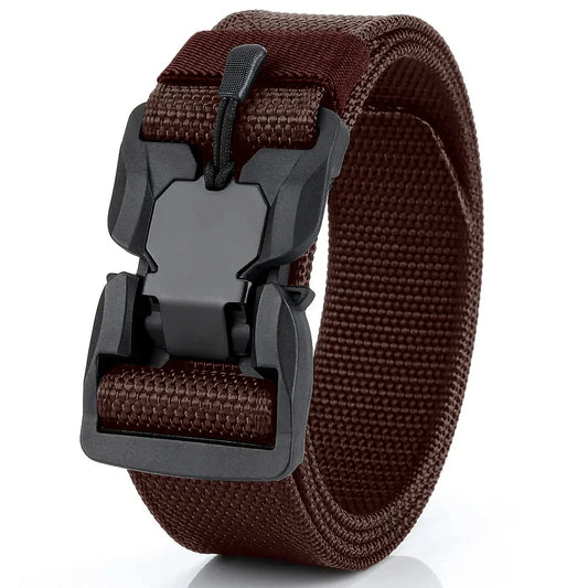 Tactical Belt Magnetic Buckle Quick Release Elastic Belt Casual Nylon Tooling Training Belt Men Trousers Belt