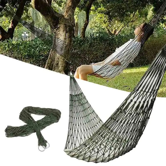 Portable Outdoor Sport Hammock, Outdoor Camping Hammock Mesh Net for Garden Beach Yard Travel Garden Swing Hanging Bed