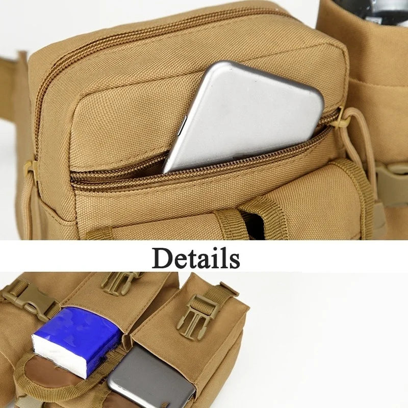 Men's Tactical Casual Fanny Waterproof Pouch Waist Bag Packs Outdoor Military Bag Hunting Bags Tactical Wallet Waist Packs