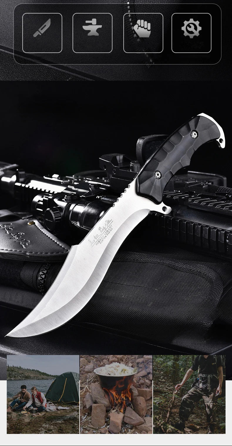 Portable knife outdoor camping straight knife, outdoor knife high hardness stainless steel fishing knife