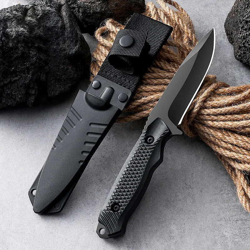 1pc stainless steel sheath pocket knife, high hardness knife, portable sheath peel knife outdoor barbecue knife