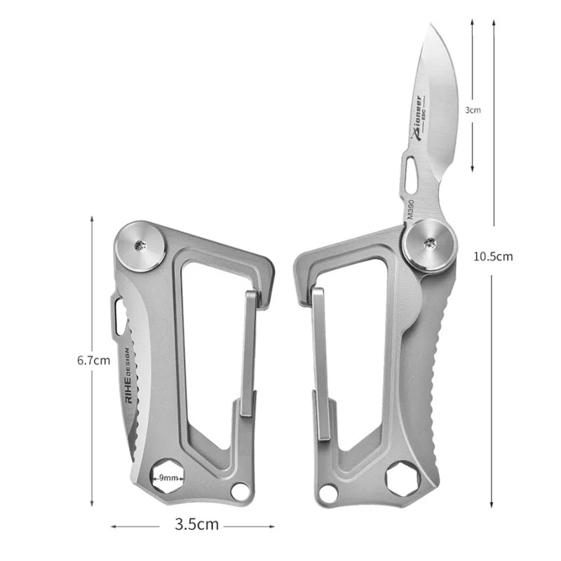 Titanium Alloy Buckle Outodoor Tool Multifuncational EDC Portable Keychain Unboxing Cutter Camping Hiking Survival Tool with BOX