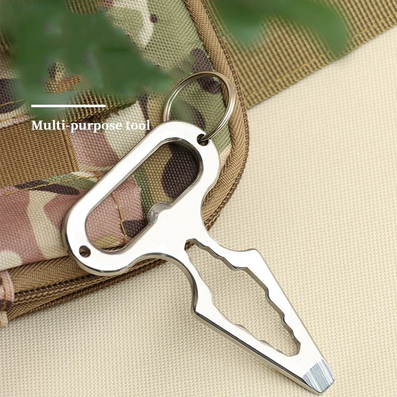 Outdoor camping supplies EDC stainless steel self-defense spikes multi-function tool wrench