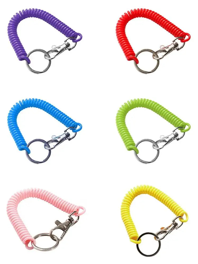 1PCS Tactical Retractable Spring Elastic Rope Security Gear Phone Tool Lanyards Keychain Anti-lost Outdoor Tool Portable Fi B8L7