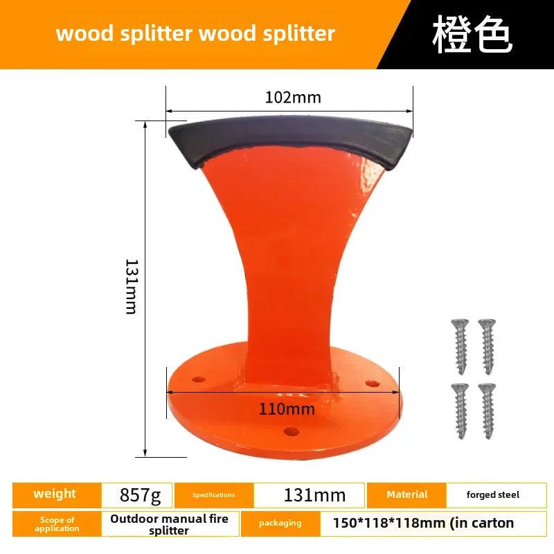 New Manual Wood Splitting Axe Tool Orange Black Splitter One Character Divider Wood Chopping Tool Efficient Practical